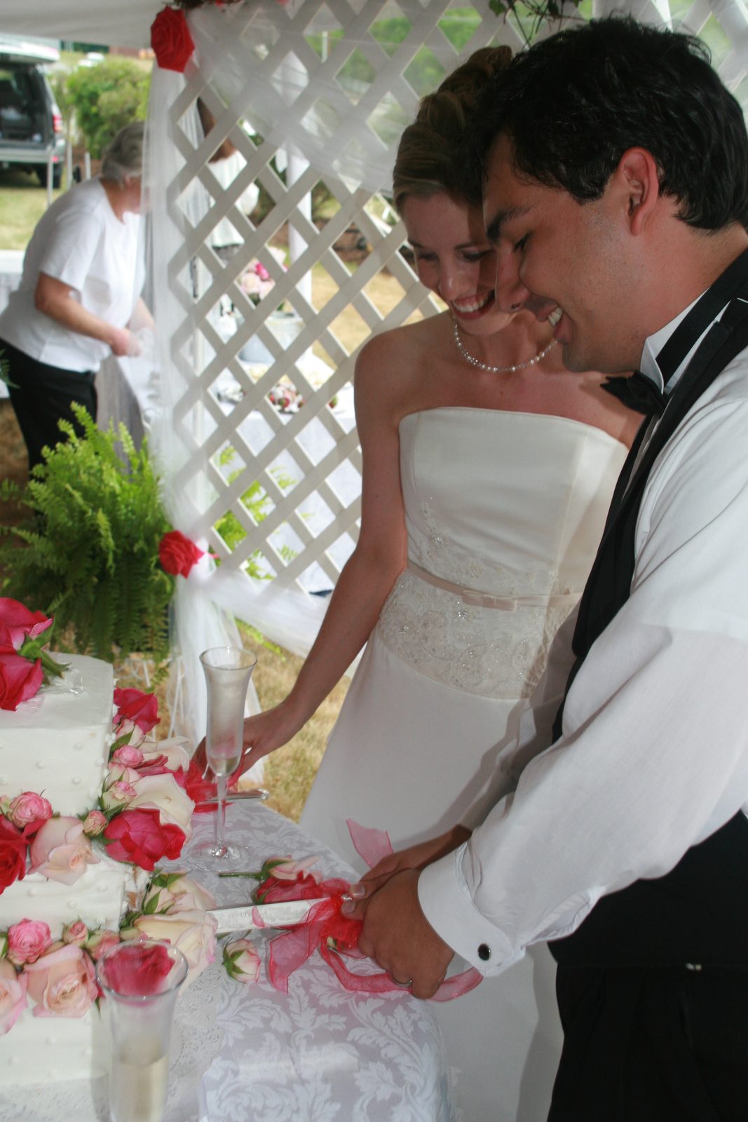 The cake cutting.